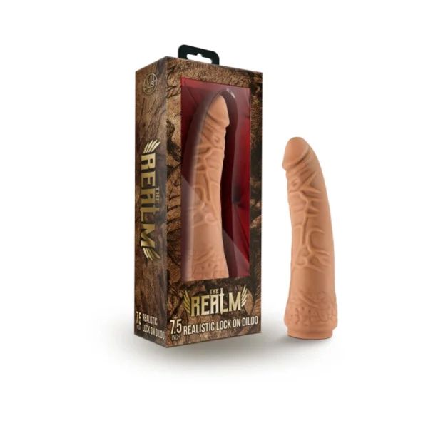 The Realm - Realistic 7.5in Lock On Dildo - Mocha
