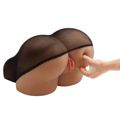 Life Size Pleasure Pussy and Ass Body Mold With Removable Stocking Brown
