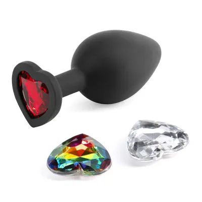 Glams Xchange Medium Gem Interchangeable Heart Shaped Butt Plug