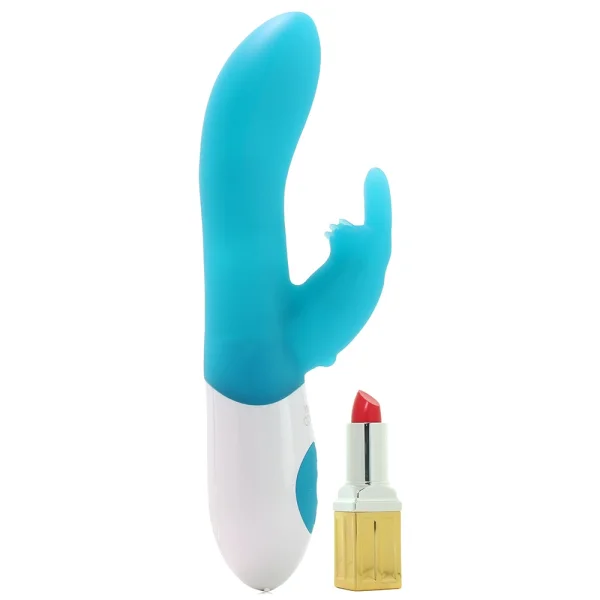 The Come Hither Rabbit XL Silicone Dual Stimulation Rechargeable Vibrator by The Rabbit Company -  Blue