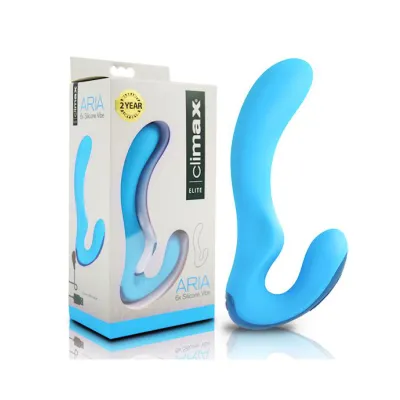 Climax Elite Aria Rechargeable 6x Silicone Wand Blue