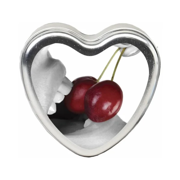 Earthly Body Edible Massage Candle Cherry 4oz Heart Tin — image 5 of 6