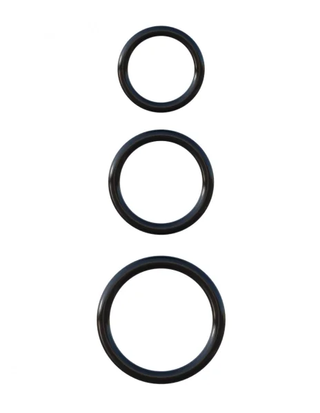 Fantasy C-Ringz Silicone 3-Ring Stamina Set By Pipedream - Black