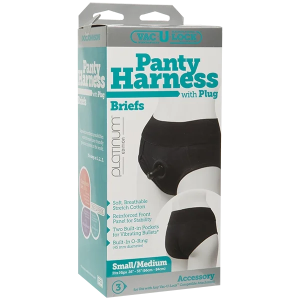 Vac-U-Lock Panty Harn w/Plg Briefs S/M