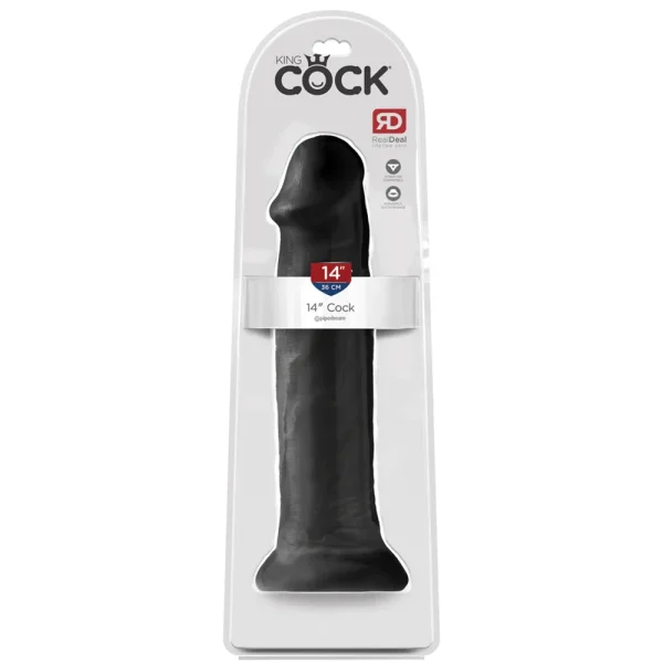 King Cock 14" Suction Cup Dildo - Black