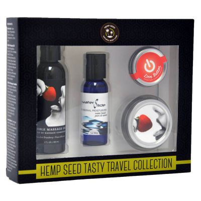 Hemp Seed Tasty Travel Collection Strawberry Scented Lotion Kit 4 Piece Set