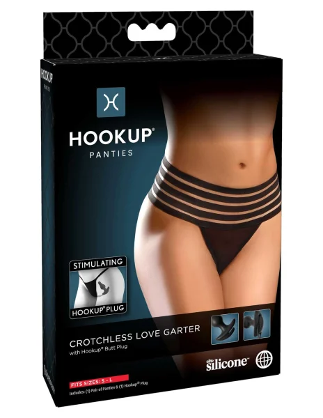 Pipedream Products Hookup Panties Crotchless Love Garter