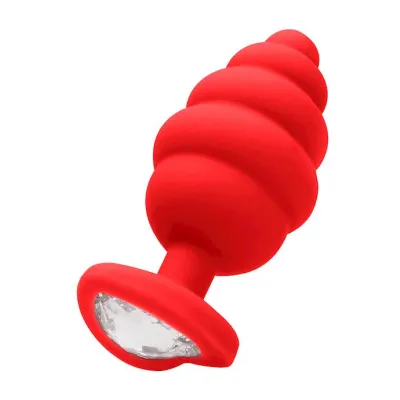 Extra Large Ribbed Diamond Heart Plug