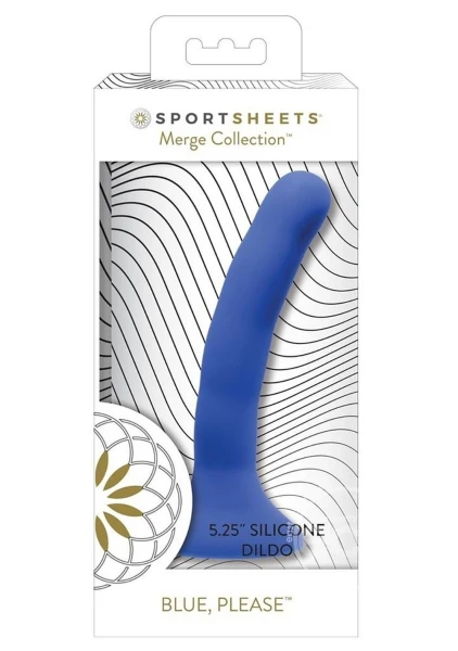 Please  5.25" Silicone Harness Compatible Dildo By Sportsheets - Blue