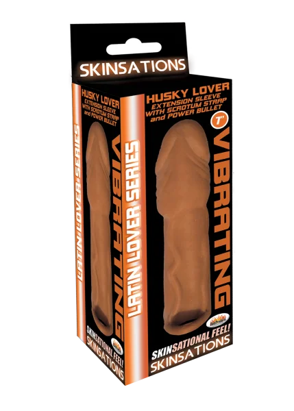 Skinsations Latin Lover Series Husky Lover 7 Inch Vibrating - Brown