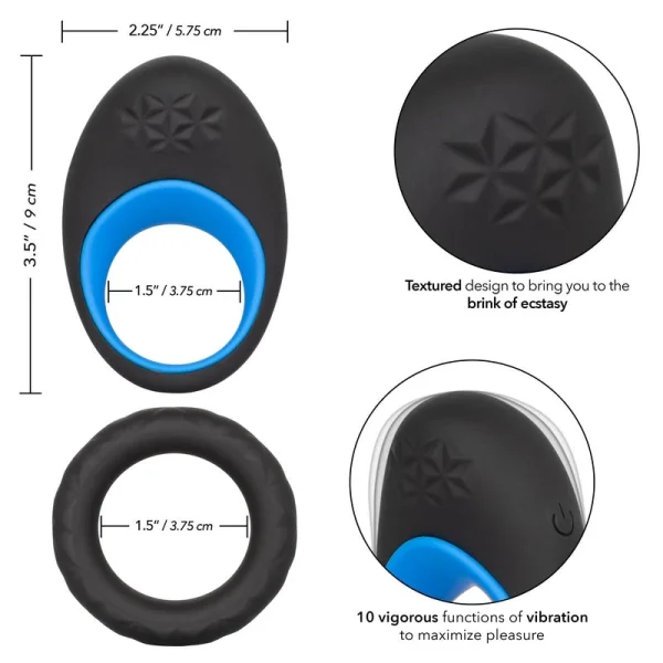 Link Up Max Silicone Rechargeable Vibrating Cock Ring By CalExotics