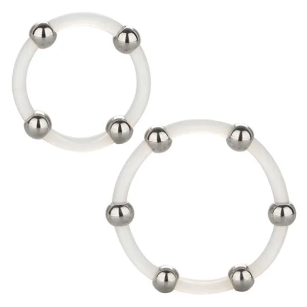 Steel Beaded Silicone Ring Set