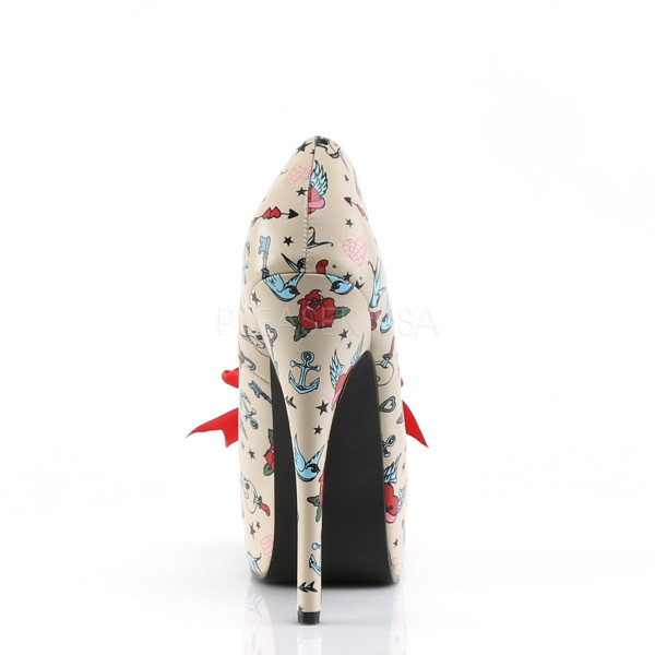 TEEZE-12-3 - 5 3/4" Heel, 1 3/4" Hidden P/F Pump W/ Satin Bow Tie