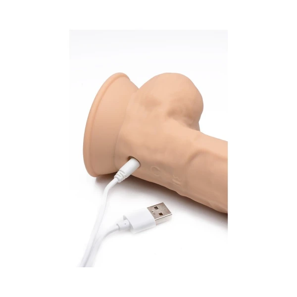 Fleshstixxx Vibrating Rechargeable Dong 8 In. Tan — image 10 of 13