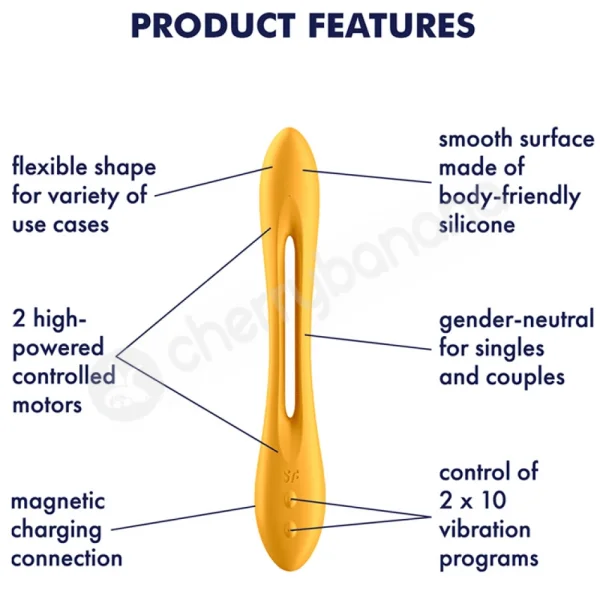 Satisfyer Elastic Joy Yellow Bendable Couples Versatile Vibrator