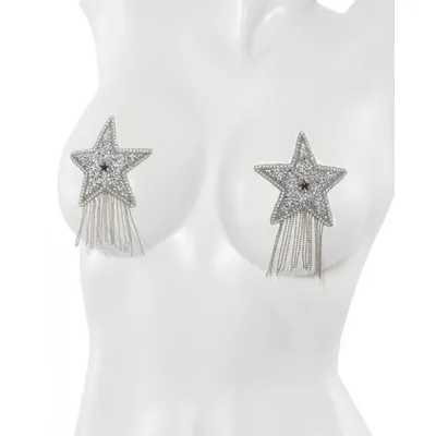 Rhinestone Star Pasties Silver O s