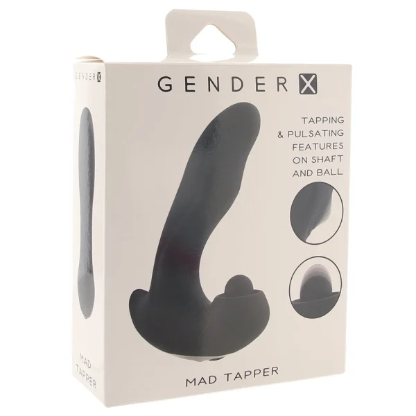 Gender X Mad Tapper Rechargeable Silicone Dual Stimulation Vibrator - Black