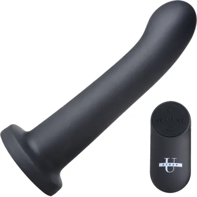 Strap U Secret G 21X Vibrating Rechargeable 7 25 Silicone Dildo With Remote Black
