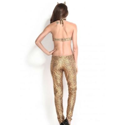 Sexy Women Lusty Leopard Cat Costume Yellow One Size