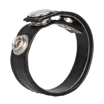 CalExotics Leather 3 Snap Adjustable Cock Ring