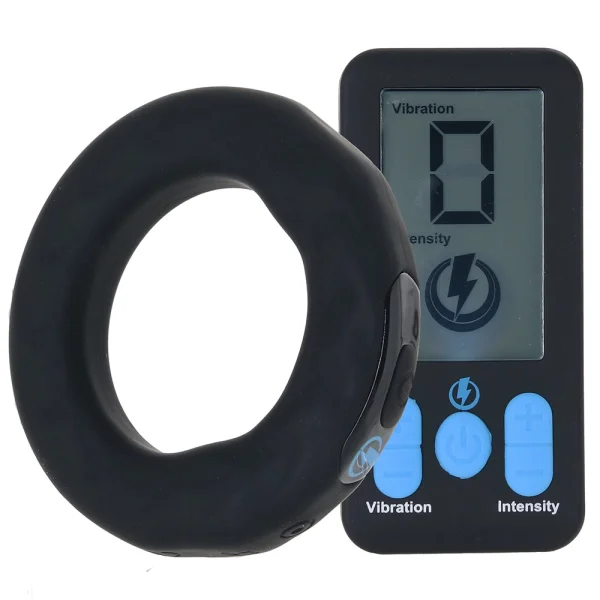 Zeus Electrosex E-Stim Pro Vibrating Silicone Cock Ring with Remote 50 mm