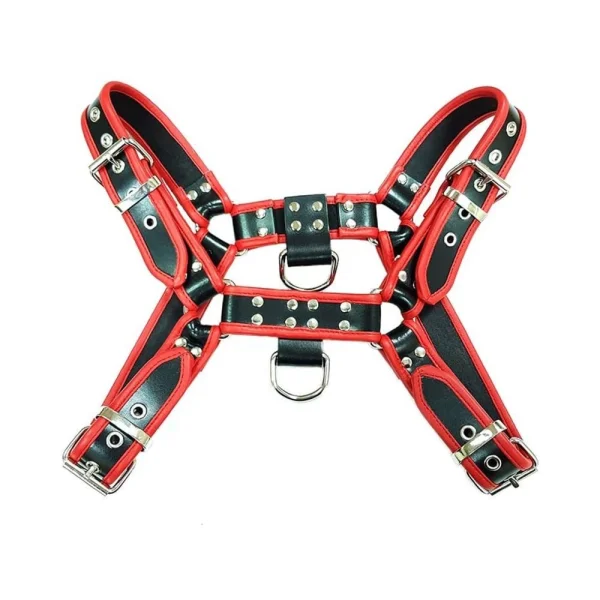 O.t.h Leather Harness - Black With Red Accessories Size Extra Large — image 6 of 7