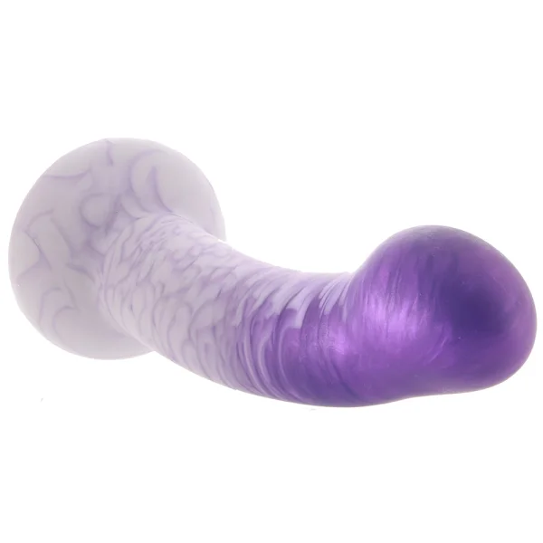 Strap U G-Swirl G-Spot 6.9" Silicone Suction Cup Dildo - Purple & White