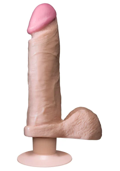 Doc Johnson The Vibrating Realistic 8" Cock with Suction Cup - Vanilla