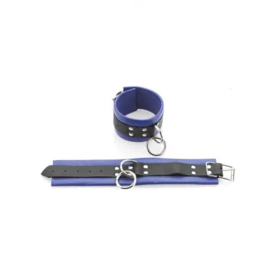 Black And Blue Wrist Or Ankle Restraints Leather
