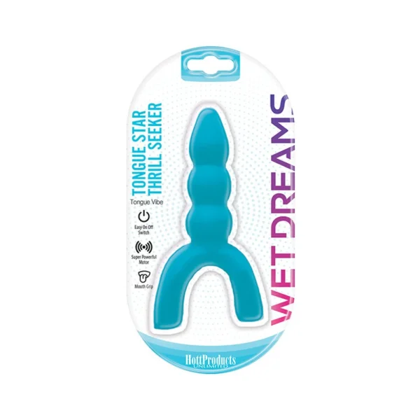 Tongue Star Thrill Seeker Tongue Vibe With Pleasure Ribs Blue — image 4 of 4