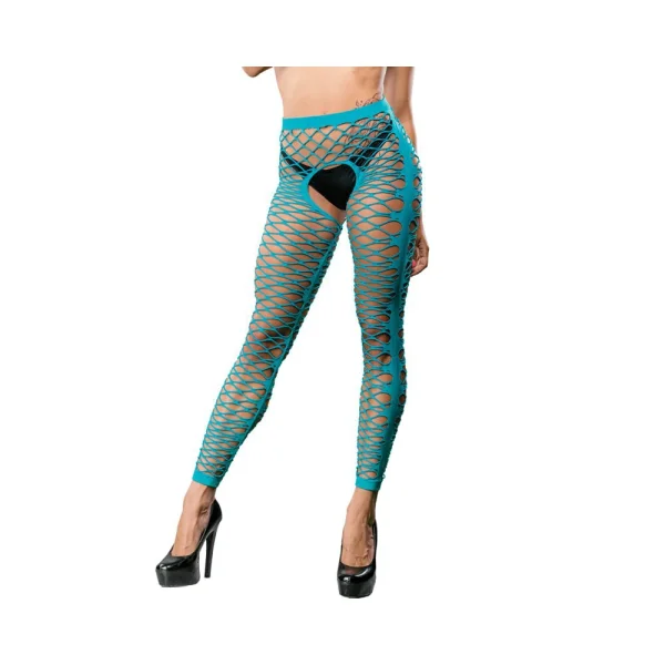 Turquoise Crotchless Side Panel Legging — image 7 of 9