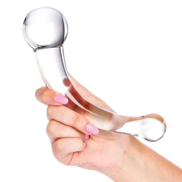 Glacier Glass Curved Double Ended Dildo – 8 Inch