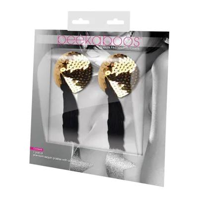 Sequin Pasties With Tassel Gold