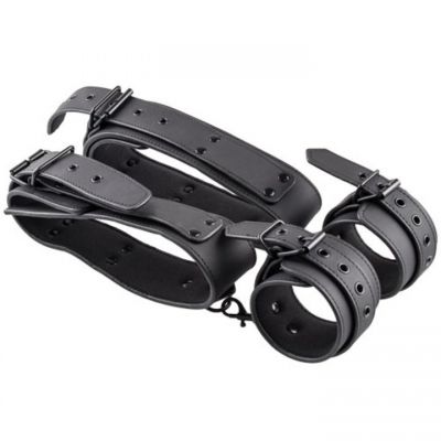 Bondara Matte Black Wrist to Thigh Restraint