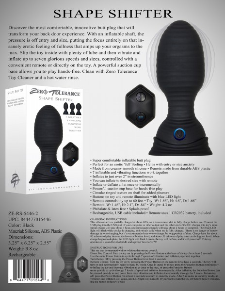Shape Shifter Inflatable Butt Plug