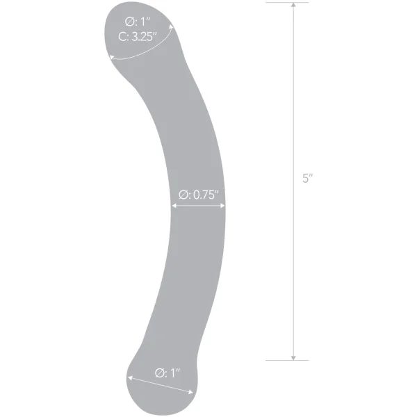 Glas 6 inches Curved Glass G-Spot Dildo Blue