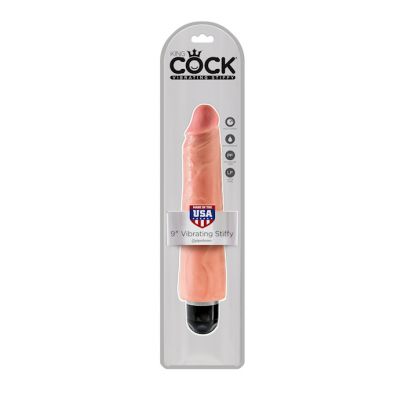 King Cock 9 In Vibrating Stiffy Flesh 9 Inch