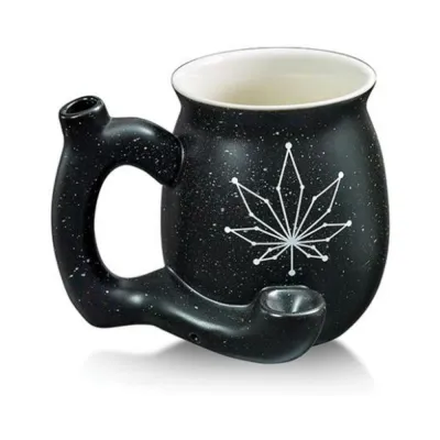 Games Novelty Fashioncraft Matte Black With White Constellation Leaf Roast Toast Mug