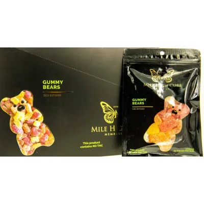 Mile High Cure Hemp Gummy Bears 1000mg 20 Count Display