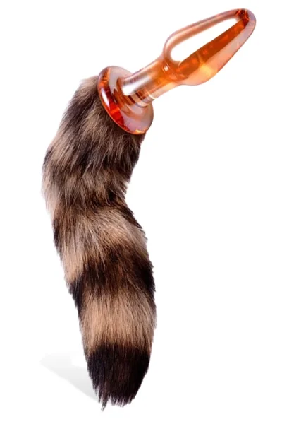 Tailz 4" Glass Anal Plug with Fluffy Fox Tail