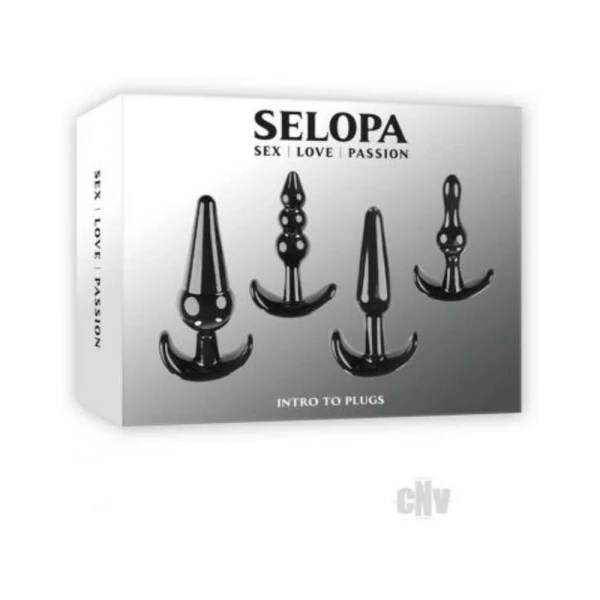 Anal Trainers: Selopa Intro To Plugs 4-piece Anal Plug Set Black