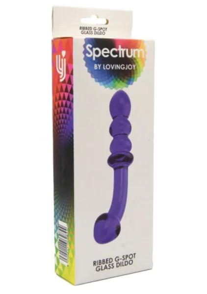 Spectrum Ribbed G-Spot Glass Dildo — image 21 of 25