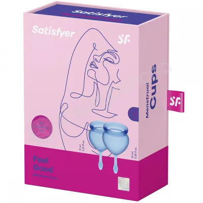 Satisfyer Feel Good Blue Menstrual Cups 2pk