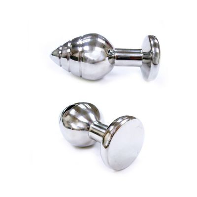 Stainless Steel Grooved Anal Butt Plug small