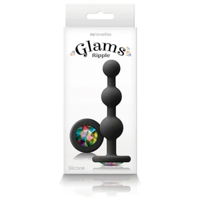 Glams Ripple Rainbow Gem Beads Black 4 5 Inch