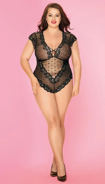 Plus Size Sheer Bedroom Romper — image 6 of 7