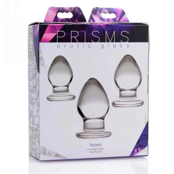 Triplets 3 Piece Clear Glass Anal Plug Trainer Kit by Trinity Vibes — image 4 of 5