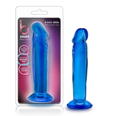 B Yours Small 6 Inch Anal Dildo With Suction Cup by Blush Novelties Blue