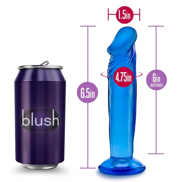 B Yours Small 6 Inch Anal Dildo With Suction Cup by Blush Novelties | Blue — image 8 of 8
