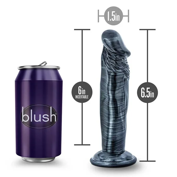 Jet Ebony 6 Inch Carbon Metallic Black Anal Dildo by Blush Novelties — image 6 of 6